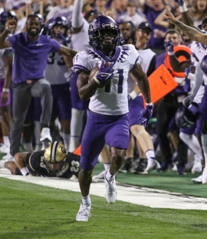 TCU football's Derius Davis at Colorado on September 2, 2022